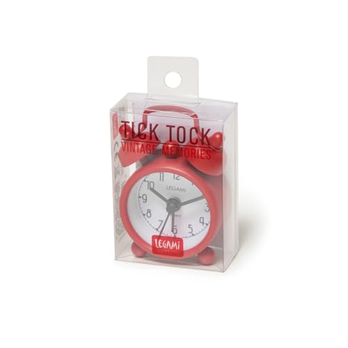 LEGAMI Mini-Wecker, analog, mit Alarmfunktion, Rot von LEGAMI