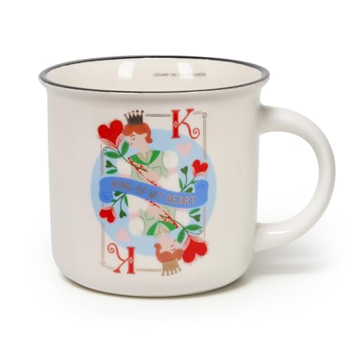 Legami - Cappuccinotasse, King Thema, New Bone China Porzellan, Take a Break Collection, Fassungsvermögen 350 ml, spülmaschinenfest von LEGAMI