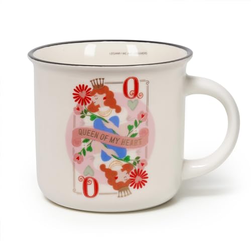 Legami - Cuppuccino Tasse aus Porzellan New Bone China, Frühstückstasse, Kaffeetasse, spülmaschinenfest, Queen-Thema, Durchmesser 10 cm, Fassungsvermögen 350 ml von LEGAMI