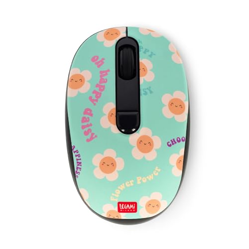 Legami - Kabellose Maus mit ultrakompaktem USB-Empfänger, Daisy-Motiv, 3 Geschwindigkeitsoptionen, ABS-Material, kabellose Verbindung bis zu 10 m Legami - Kabellose Maus mit ultrakompaktem USB-Empfänger, Daisy-Motiv, 3 Geschwindigkeitsoptionen, ABS-Material, kabellose Verbindung bis zu 10 m von LEGAMI
