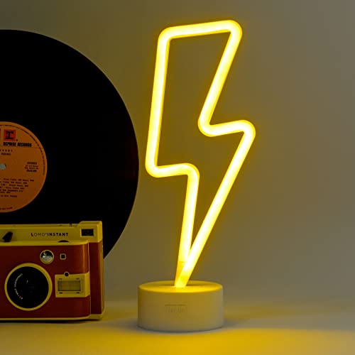 Legami - LED-Lampe mit Neon-Effekt, It's a Sign, H 31 cm, Flash-Thema, doppelte Stromversorgung, USB-Kabel (im Lieferumfang enthalten) oder Batterien (nicht im Lieferumfang enthalten), Tischlampe, von LEGAMI