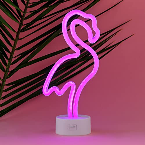 Legami - LED-Lampe mit Neon-Effekt, It's a Sign, H 32,5 cm, Flamingo-Thema, doppelte Stromversorgung, USB-Kabel (im Lieferumfang enthalten) oder Batterien (nicht im Lieferumfang enthalten), von LEGAMI
