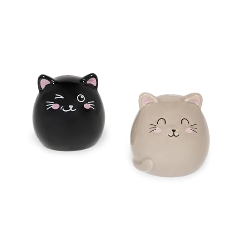 Legami Salz- und Pfefferstreuer-Set aus Keramik, Motiv Kitty, handdekoriert von LEGAMI