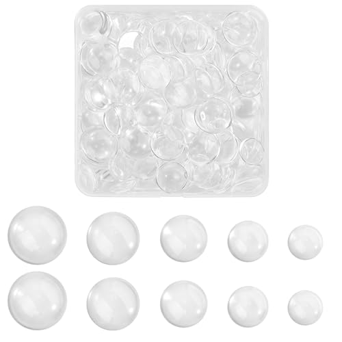 LEGENTLISUR 150 Stück Transparente Glas-Cabochons zur Schmuckherstellung klare Glaskuppel-Cabochons mit Flacher Rückseite für Kamee Fotoanhänger DIY-Handwerk von LEGENTLISUR