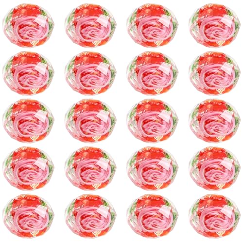 LEGENTLISUR 20 Stück Rosen Lampwork Perlen Zur Schmuckherstellung Handgefertigte Runde Blumenperlen Für Armbänder Halsketten Ohrringe DIY Bastelset (Rot) von LEGENTLISUR