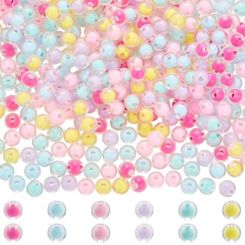 LEGENTLISUR 485~500 Stück 8mm Acrylperlen Zur Schmuckherstellung Kleine Bunte Runde Perlen Für Armbänder Halsketten Ohrringe DIY Set von LEGENTLISUR