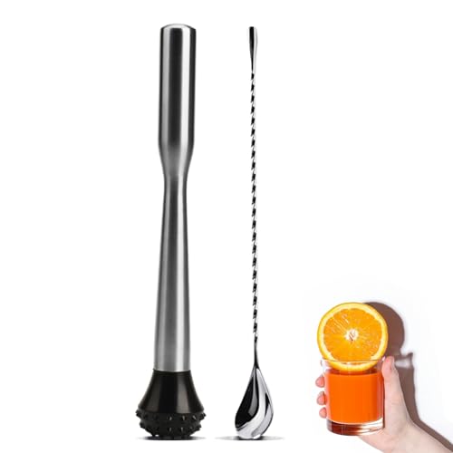 30.5cm Stößel für Cocktails with 1 Löffel,Edelstahl-Stößel für Barkeeper,Mixer-Stößel Muddler,Bar Set für Mojitos von LEGERM