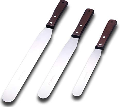 Streichpaletten Streichmesser Set für Torte 3 Winkelpalette Edelstahl für Kuchen zum Backen von LEGERM