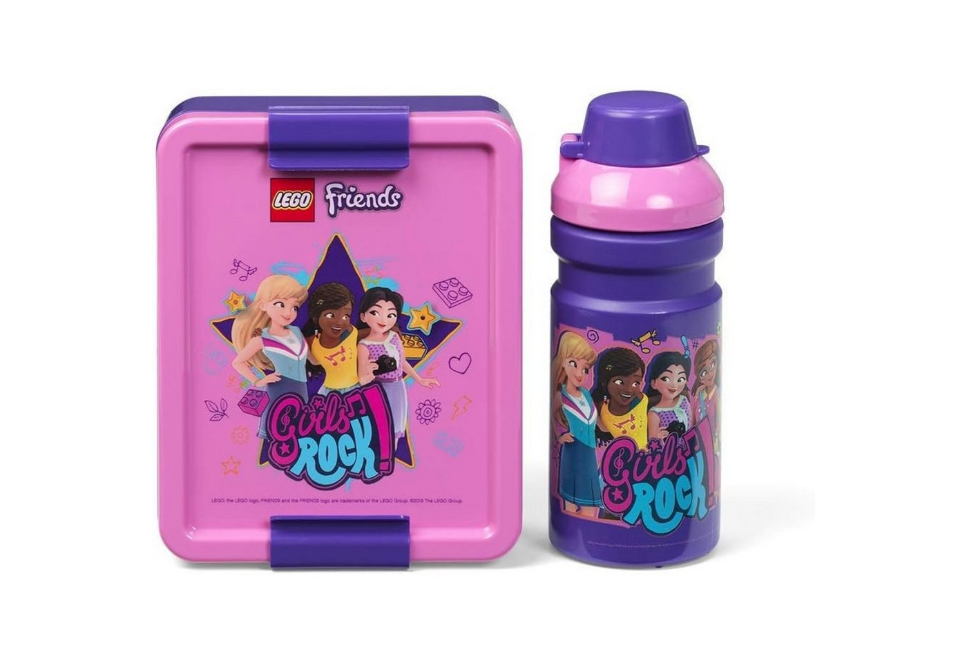 LEGO® kidswear Lunchbox Lunch-Set FRIENDS Trinkflasche + Brotdose Brotbox Pausenset Lila / Pin, Polyprophylen (PP) von LEGO® kidswear