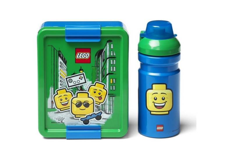 LEGO® kidswear Lunchbox Lunch-Set ICONIC BOY - Trinkflasche + Brotdose Brotbox Pausenset Grün, Polyprophylen (PP) von LEGO® kidswear