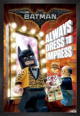 LEGO 1art1 The Batman Movie Poster Plakat | Bild und MDF-Rahmen - Kleide Dich Immer So, DASS Du Andere Beeindruckst (91 x 61cm) von LEGO