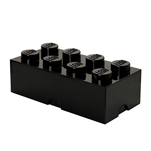 LEGO Aufbewahrungsstein, 8 Noppen, Stapelbare Aufbewahrungsbox, 12 l, schwarz von Room Copenhagen
