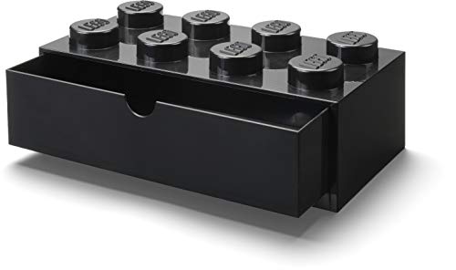 LEGO Desk Drawer Stackable Storage with 8 Knobs, In Black von LEGO