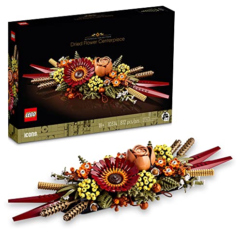 LEGO Icons 10314 Trockenblumen Kunstpflanzen-Set für Erwachsene, Valentinstagsdekoration, kreative Geschenkidee (812 Stück) von LEGO