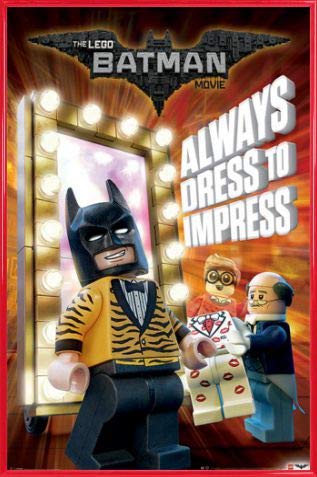LEGO 1art1 The Batman Movie Poster Plakat | Bild und Kunststoff-Rahmen - Kleide Dich Immer So, DASS Du Andere Beeindruckst (91 x 61cm) von LEGO