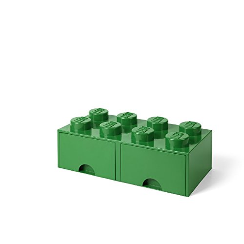 Lego 40061734 Opslag Baksteen 8 met Laden, Plastik, Grün, 50 x 25 x 18 cm von LEGO