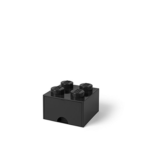 Lego Brick Drawer, 4 Knobs, 1 Drawer, Stackable Storage Box, Black von Room Copenhagen