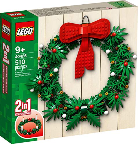 Lego Kultiger Weihnachtskranz 2-in-1 mit großer roter Schleife und Advent 40426 von LEGO