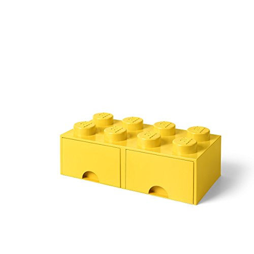 Lego Opslag Baksteen 8 met laden, Plastik, Gelb, 50,2 x 25,2 x cm, 1 Einheiten von Room Copenhagen