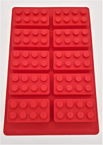 Unbekannt edeckk Pralinenform Lego Silikon Spielfigur Stein rot blau Backen Kuchen Kinder (blau) von LEGO