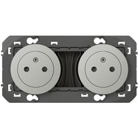 Doppelsteckdose mit Erde Dooxie, LEGRAND, Aluminium Legrand von LEGRAND