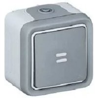 Legrand - 069713 - Prog Plexo leuchtender Wechselschalter mit komplett grauer Oberfläche - 10 ax von LEGRAND