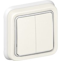 Legrand 069855 Doppelschalter oder wasserdichter Wechselschalter Plexo komplett IP55 Unterputz - weiß von LEGRAND