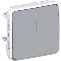 Legrand 069925 Doppelschalter oder Wechselschalter Plexo – Grau von LEGRAND