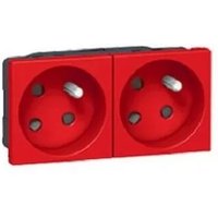 Legrand - 077152 - Prog-Mosaik-Mehrfachsteckdose - 2x2P+E mit 45°-Kodierung - 4 Mod - rot von LEGRAND