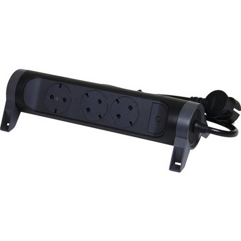 Legrand Steckdosenleiste 3-fach schwarz drehbar 1,5 m von LEGRAND