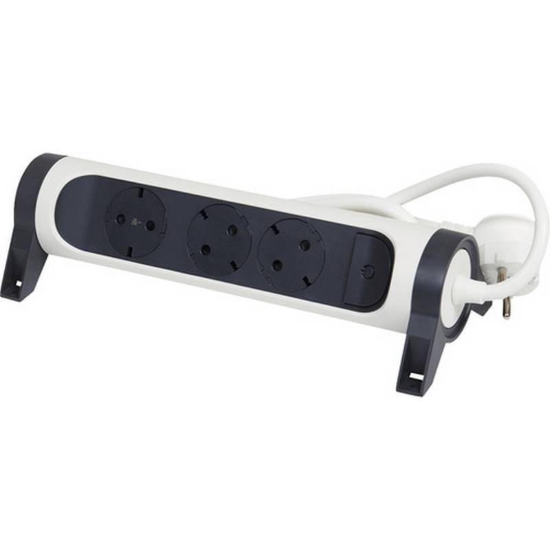 Legrand Steckdosenleiste 3-fach ultraweiß /schwarz drehbar 1,5 m von LEGRAND