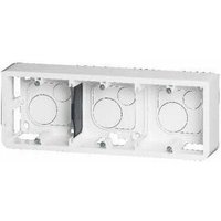 Rechteckige Aufputzdose 'Mosaic' für sechs oder acht oder 3x2 IP20/IK02-Module 225x83x40mm aus weißem Thermoplast von LEGRAND