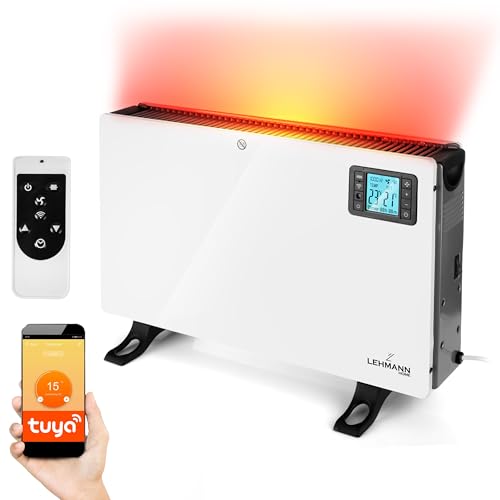 LEHMANN LHOHC-2013C Konvektor Heizung Heizkörper 2000 W | Elektroheizung mit 3 Heizstufen 750/1250 / 2000 W | Elektro Konvektorheizung mit LED-Anzeige, APP WiFi, Timer und Fernsteuerung von LEHMANN