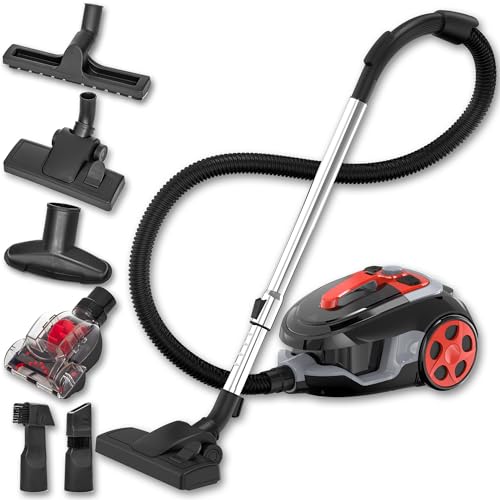 Lehmann Typhoon beutelloser Staubsauger 4000 Watt | beutellos Zyklon Staubsauger mit Set von Aufsätzen | leistungsstarker Staubsauger mit Düsensatz | HEPA Filter, Turbobürste, Staubbehälter 2,5L von LEHMANN