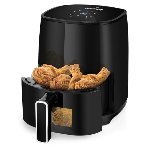 Lehmann LHODF-1435 Heißluftfritteuse 1400 W, Air Fryer 3,5 Liter mit 8 Programmen, Friteuse Groß ohne Öl und Fett für Grillen, Backen, Gären, Dehydrieren, Airfryer mit Antihaftbeschichtung von LEHMANN