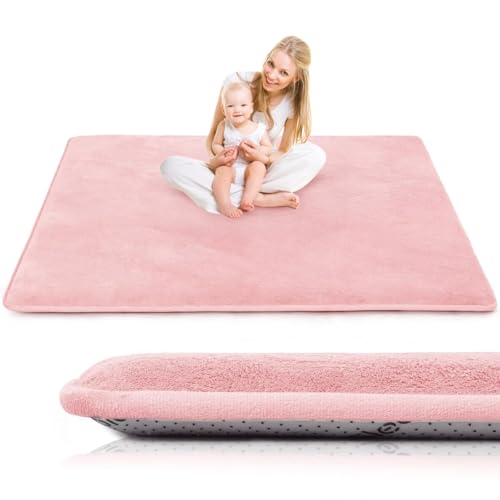 LEHOUR 3cm Extra Teppich für Kinderzimmer, Konstruktion mit Krabbelmatte für Baby, Rutschfester Entwurf für Kinderzimmer und Schlafzimmer(120 * 180CM,Rosa) von LEHOUR