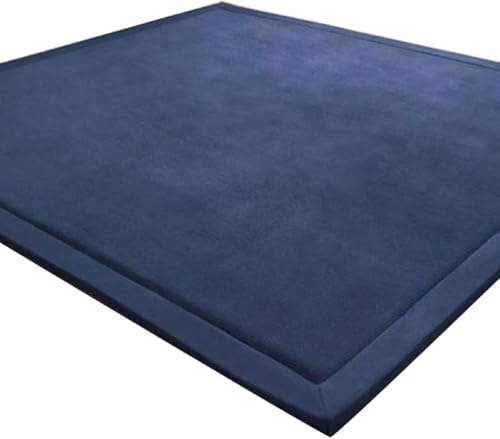 LEHOUR Verdickung Korallen Samt Teppich Kinder Krabbeldecke Weiche Tatami Teppiche Kinder rutschfeste Vergrößern Spielmatte (Dunkelblau, 150 * 200CM) von LEHOUR