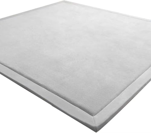 LEHOUR Verdickung Korallen Samt Teppich Kinder Krabbeldecke Weiche Tatami Teppiche Kinder rutschfeste Vergrößern Spielmatte (Grau, 200 * 240CM) von LEHOUR