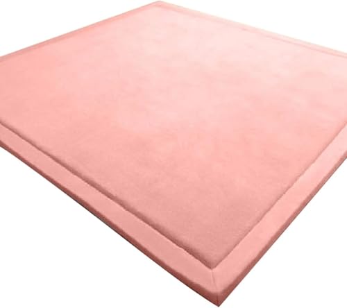 LEHOUR Verdickung Korallen Samt Teppich Kinder Krabbeldecke Weiche Tatami Teppiche Kinder rutschfeste Vergrößern Spielmatte (Rosa, 200 * 220CM) von LEHOUR