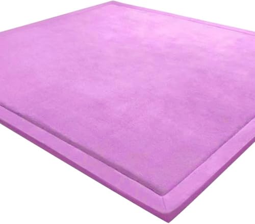 LEHOUR Verdickung Korallen Samt Teppich Kinder Krabbeldecke Weiche Tatami Teppiche Kinder rutschfeste Vergrößern Spielmatte (Violett, 80 * 120CM) von LEHOUR