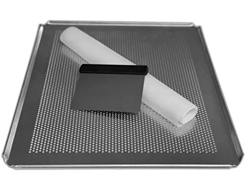 LEHRMANN 3-teiliges Backset - Backblech 42,5 x 36 cm perforiert, Silikonmatte, Teigschaber Edelstahl für Pizza backen zuhause LEHRMANN 3-teiliges Backset - Backblech 42,5 x 36 cm perforiert, Silikonmatte, Teigschaber Edelstahl für Pizza backen zuhause von LEHRMANN GMBH