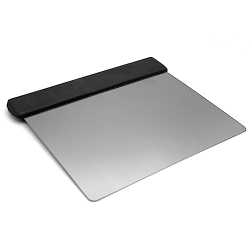 LEHRMANN Teigschaber/Schaber für Teig aus Edelstahl 12 cm Bäckerspachtel Teigschneider Teigspachtel Spachtel mit schwarzem Griff Abstecher zur Teigbearbeitung Teigabstecher von LEHRMANN GMBH