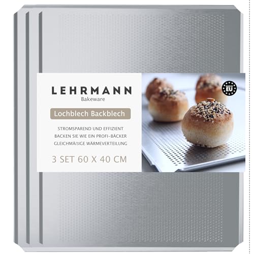 Lochblech (3 St.) 60 x 40 cm WIESHEU MIWE Baguetteblech Backblech Lochbleche ... von LEHRMANN GMBH