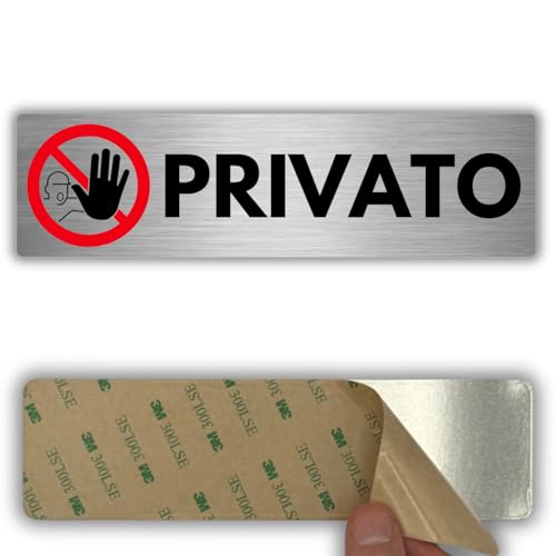 LEIASA | Private Aufkleber Schild - 5 x 18 cm - Dicke 0,8 mm - Aluminium - Schild Privater Bereich - Hinweisschild Reservierter Zugang - Aufkleber 3M - Exklusiver Raum (Privat Schild 2) von LEIASA