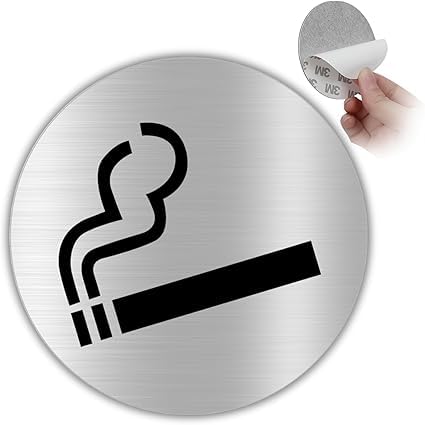 LEIASA | Selbstklebendes „Rauchen erlaubt“-Schild - Dicke 0,6 mm - Durchmesser Ø 100 mm - Aluminium - „Rauchen erlaubt“-Beschilderung - Raucherbereich - (Schild Rauchen erlaubt) von LEIASA