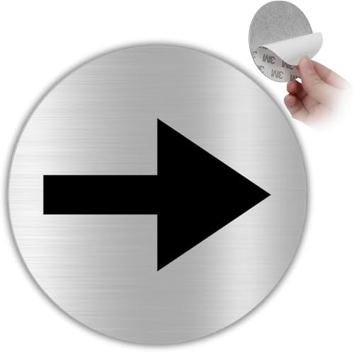 LEIASA | Selbstklebendes Pfeilschild - Dicke 0,6 mm - Durchmesser Ø 100 mm - Aluminium - Informatives Pfeilschild - (Signalpfeil) von LEIASA