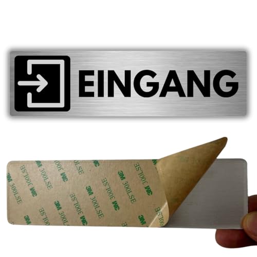 LEIASA | Selbstklebendes Schild Eingang - 5x18 cm - Dicke 0,8 mm - Rechteckiges - Zeichen Eingang - 3M-Klebeschild (Schild Eingang) von LEIASA