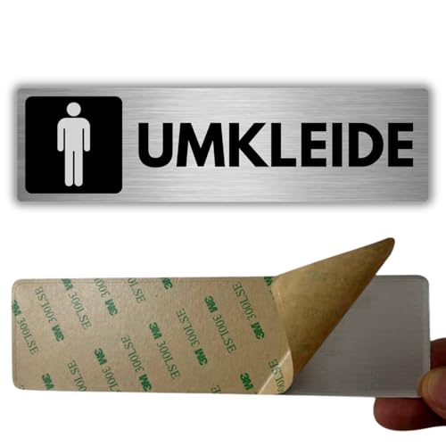 LEIASA | Selbstklebendes Schild Herren-Umkleide - 5x18 cm - Dicke 0,8 mm - Aluminium - Umkleidebereich-Schild - Herren-Umkleide - 3M-Klebeschild - Bereich für Herrenwechsel von LEIASA