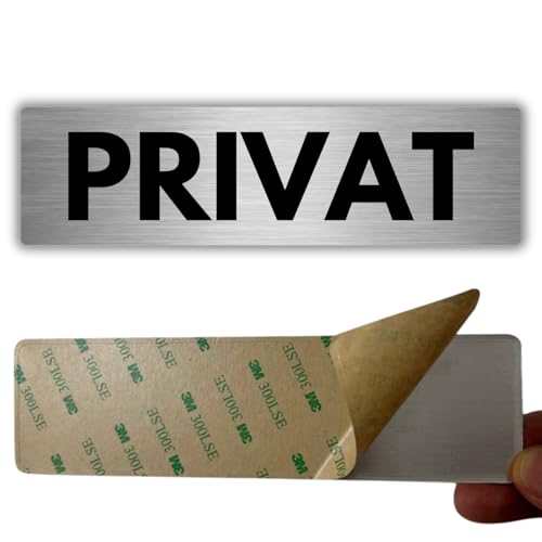 LEIASA | Selbstklebendes Schild Privat - 5x18 cm - Dicke 0,8 mm - Aluminium - Aufdruck: Privatbereich - Symbol: Eingeschränkter Zugang - 3M Klebeaufkleber - Exklusiver Bereich von LEIASA