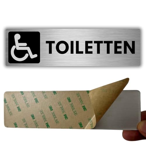 LEIASA | Selbstklebendes Schild WC für Behinderte - 5x18 cm - Dicke 0,8 mm - Aluminium - Schild Barrierefreies - Zeichen Behinderten - 3M-Klebeschild Behindertentoilette - Angepasstes WC LEIASA | Selbstklebendes Schild WC für Behinderte - 5x18 cm - Dicke 0,8 mm - Aluminium - Schild Barrierefreies - Zeichen Behinderten - 3M-Klebeschild Behindertentoilette - Angepasstes WC von LEIASA